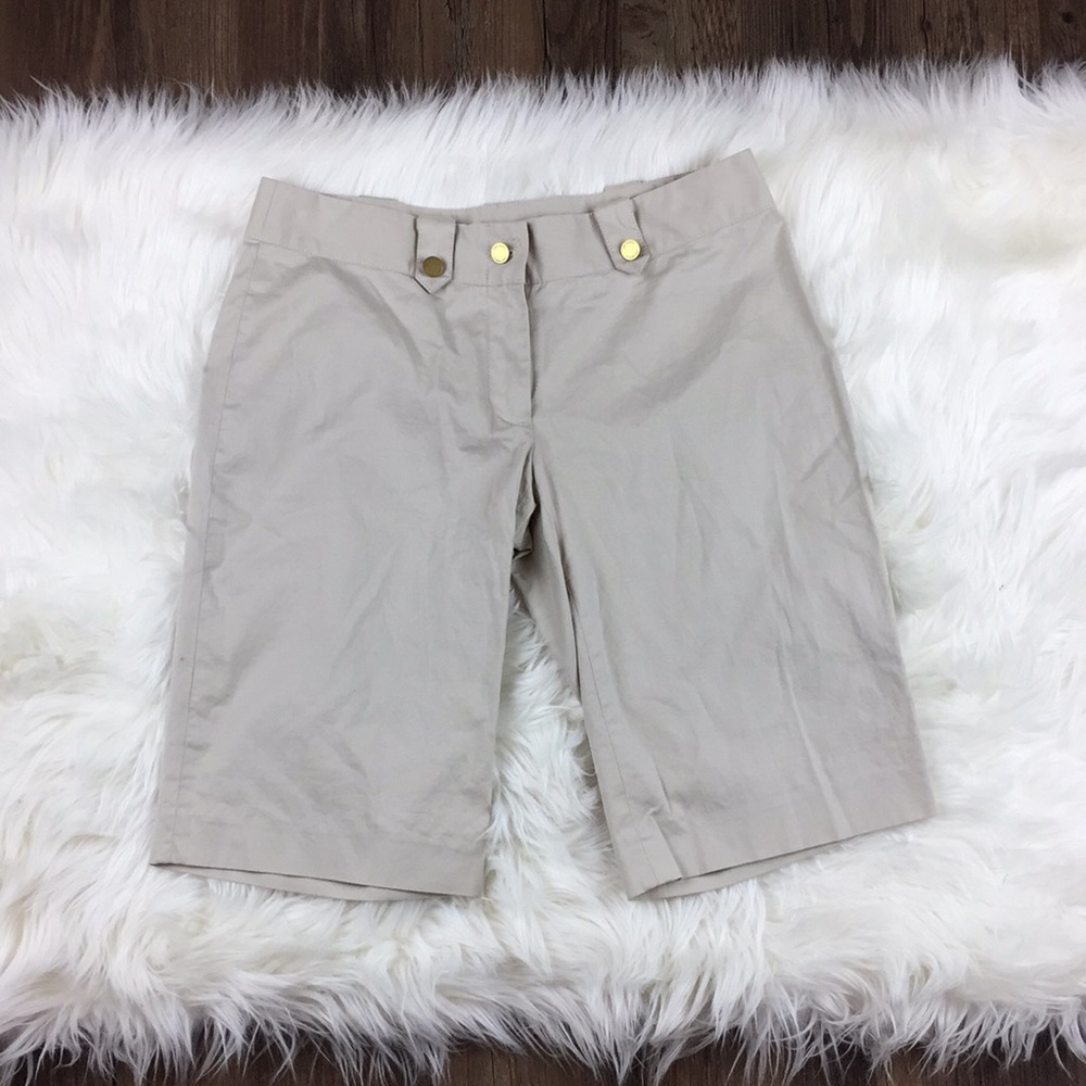 Tory Burch Cream Bermuda Walking Chino Shorts